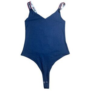 Tommy Hilfiger Jeans Women's Blue Stretch Bodysuit Size L NWOT